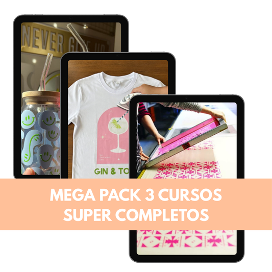 Mega Pack 3 Cursos de Estampado + BONOS de Regalo + 3.000 imagenes para descargar!